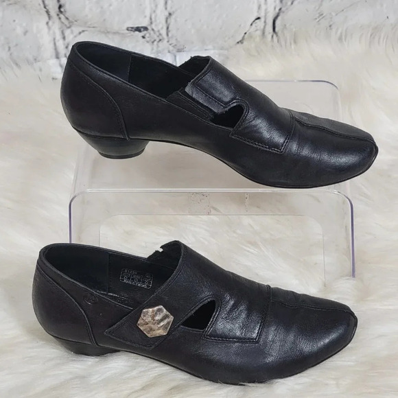 JOSEF SEIBEL Womens 38 Tina Kitten Heel Pump Comfort Black Leather Witchycore - Picture 13 of 14